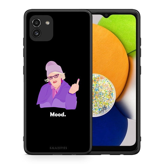 Θήκη Samsung A03 Grandma Mood Black από τη Smartfits με σχέδιο στο πίσω μέρος και μαύρο περίβλημα | Samsung A03 Grandma Mood Black case with colorful back and black bezels