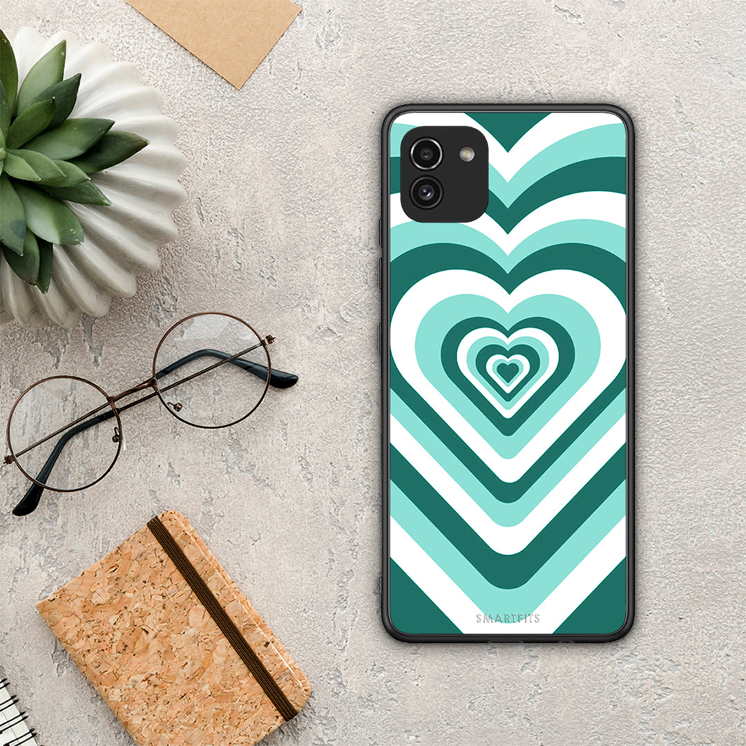 Green Hearts - Samsung Galaxy A03 θήκη