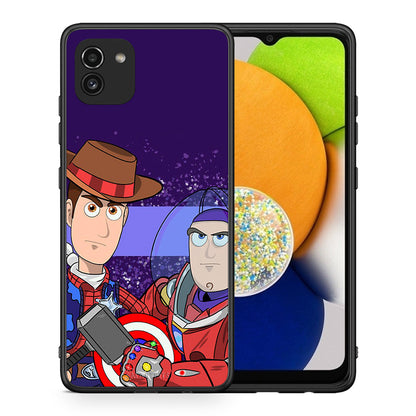 Θήκη Samsung A03 Infinity Story από τη Smartfits με σχέδιο στο πίσω μέρος και μαύρο περίβλημα | Samsung A03 Infinity Story case with colorful back and black bezels