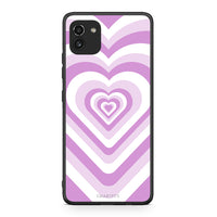 Thumbnail for Samsung A03 Lilac Hearts θήκη από τη Smartfits με σχέδιο στο πίσω μέρος και μαύρο περίβλημα | Smartphone case with colorful back and black bezels by Smartfits