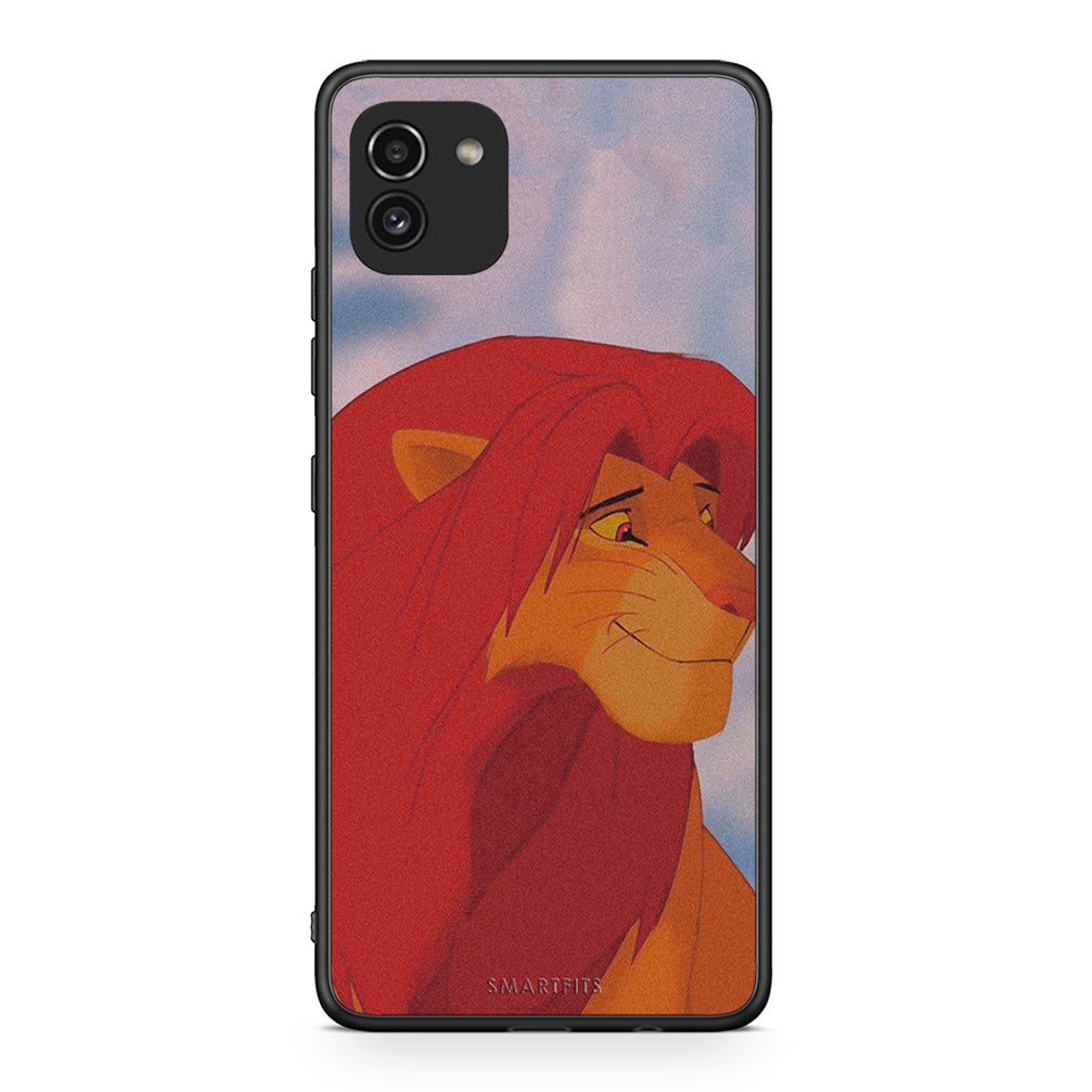 Samsung A03 Lion Love 1 Θήκη Αγίου Βαλεντίνου από τη Smartfits με σχέδιο στο πίσω μέρος και μαύρο περίβλημα | Smartphone case with colorful back and black bezels by Smartfits