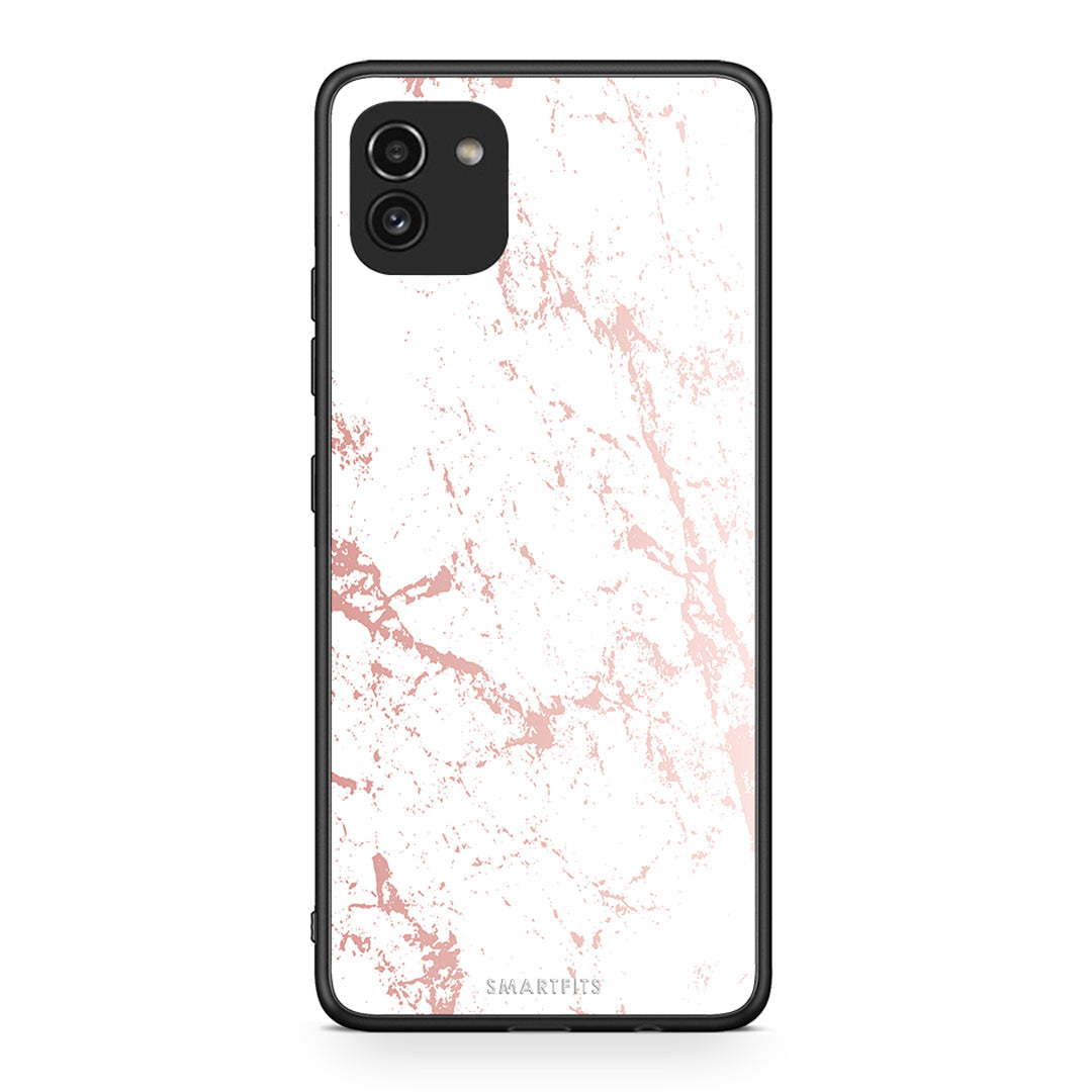 116 - Samsung A03 Pink Splash Marble case, cover, bumper