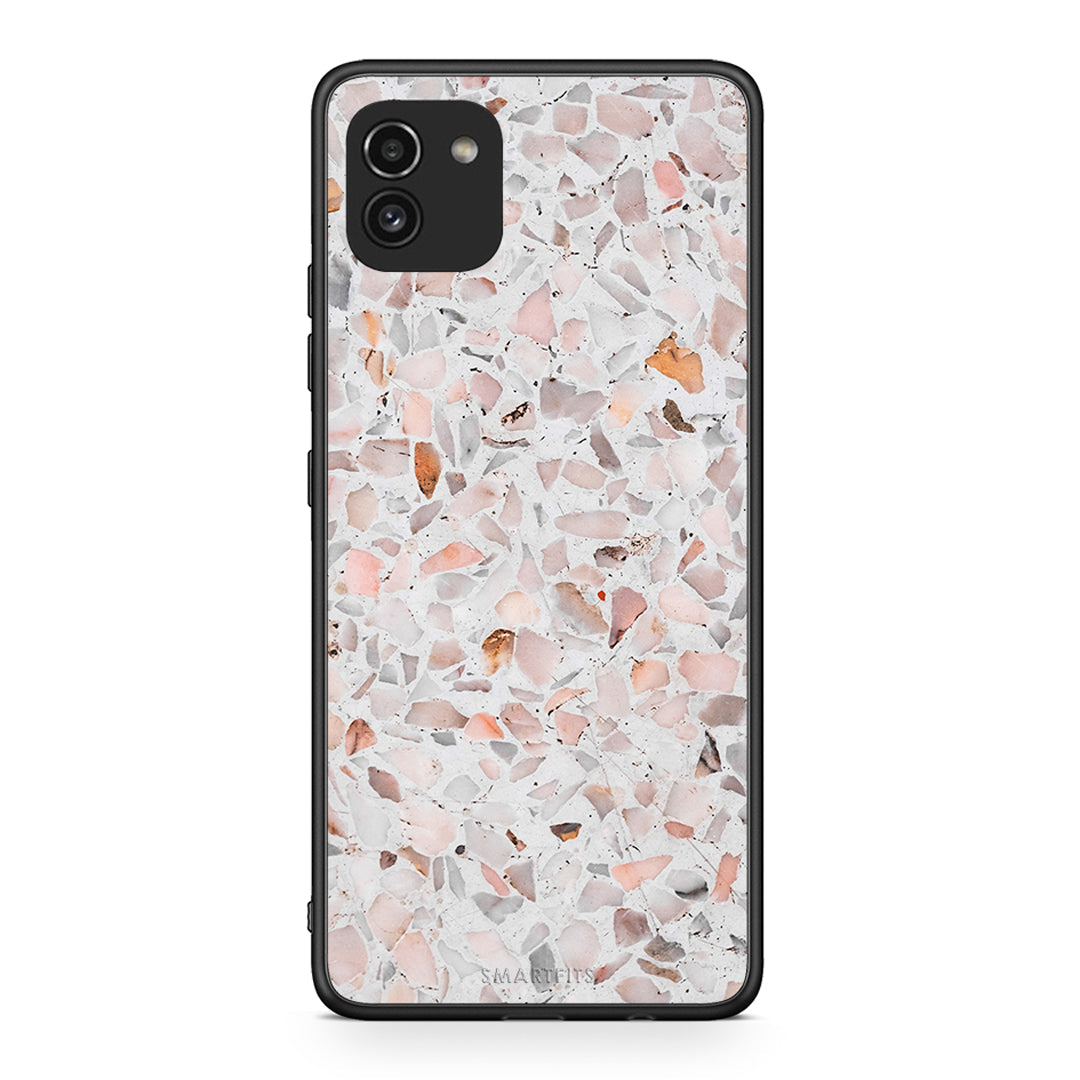 Samsung A03 Marble Terrazzo θήκη από τη Smartfits με σχέδιο στο πίσω μέρος και μαύρο περίβλημα | Smartphone case with colorful back and black bezels by Smartfits