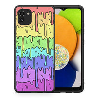 Thumbnail for Θήκη Samsung A03 Melting Rainbow από τη Smartfits με σχέδιο στο πίσω μέρος και μαύρο περίβλημα | Samsung A03 Melting Rainbow case with colorful back and black bezels