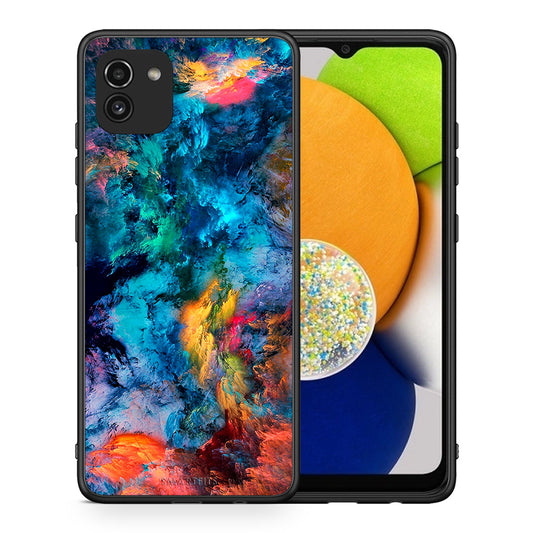 Θήκη Samsung A03 Crayola Paint από τη Smartfits με σχέδιο στο πίσω μέρος και μαύρο περίβλημα | Samsung A03 Crayola Paint case with colorful back and black bezels