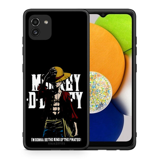 Θήκη Samsung A03 Pirate King από τη Smartfits με σχέδιο στο πίσω μέρος και μαύρο περίβλημα | Samsung A03 Pirate King case with colorful back and black bezels