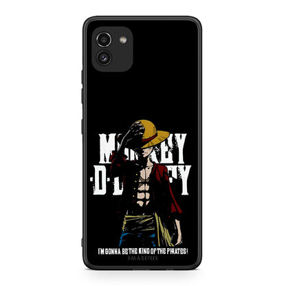 Samsung A03 Pirate King θήκη από τη Smartfits με σχέδιο στο πίσω μέρος και μαύρο περίβλημα | Smartphone case with colorful back and black bezels by Smartfits