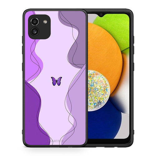 Purple Mariposa - Samsung Galaxy A03 θήκη