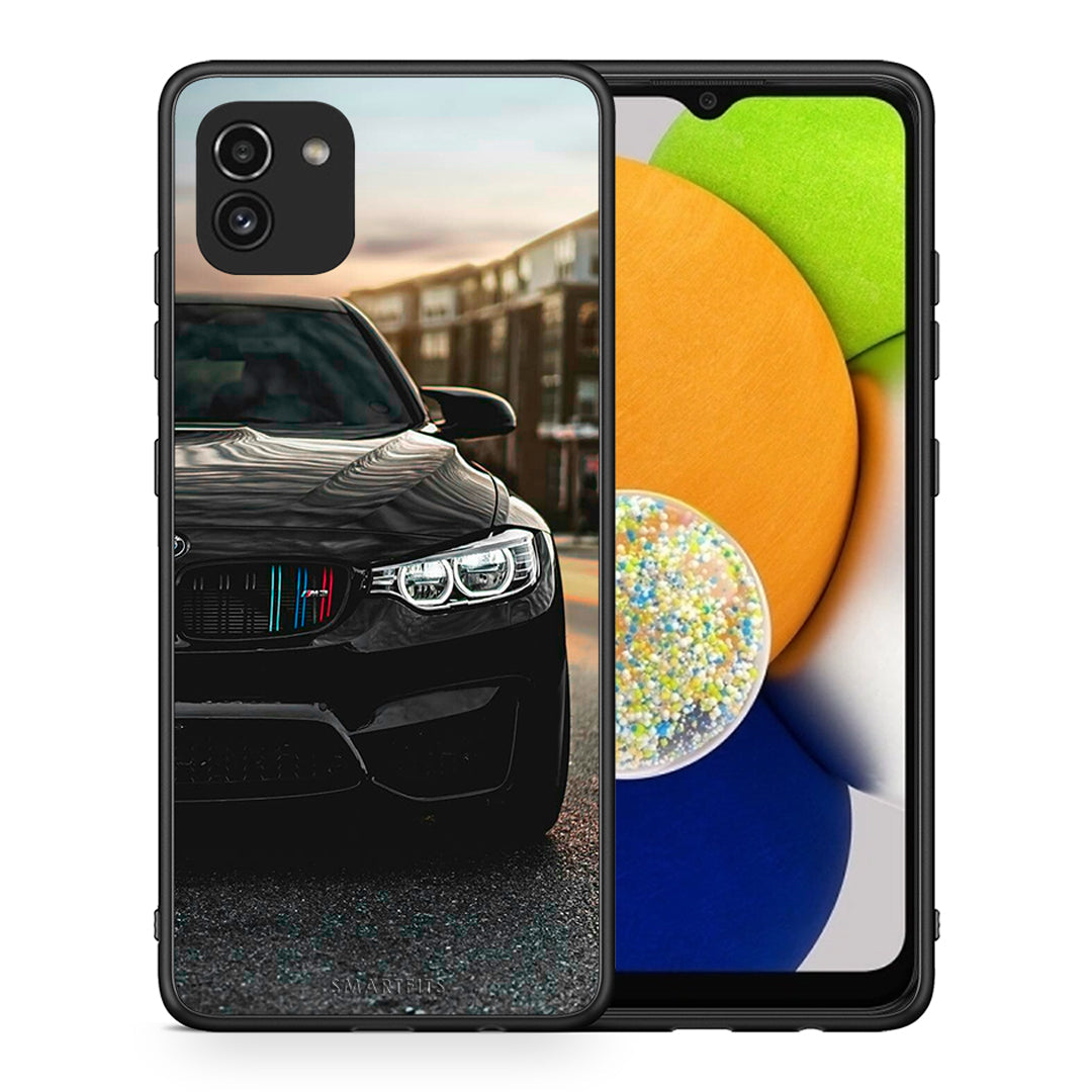 Θήκη Samsung A03 M3 Racing από τη Smartfits με σχέδιο στο πίσω μέρος και μαύρο περίβλημα | Samsung A03 M3 Racing case with colorful back and black bezels