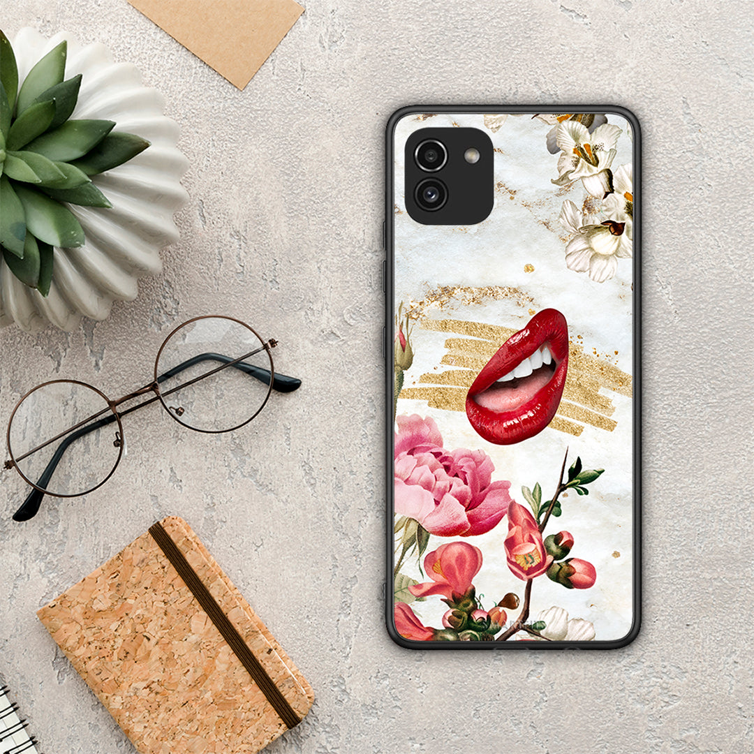 Red Lips - Samsung Galaxy A03 θήκη