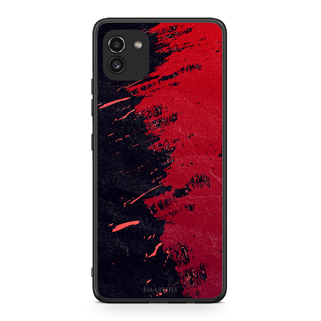 Samsung A03 Red Paint Θήκη Αγίου Βαλεντίνου από τη Smartfits με σχέδιο στο πίσω μέρος και μαύρο περίβλημα | Smartphone case with colorful back and black bezels by Smartfits