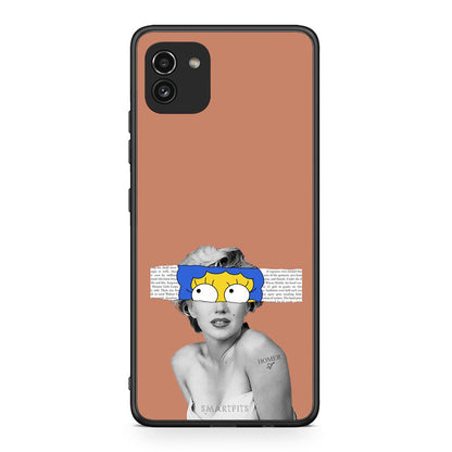 Samsung A03 Sim Merilyn θήκη από τη Smartfits με σχέδιο στο πίσω μέρος και μαύρο περίβλημα | Smartphone case with colorful back and black bezels by Smartfits