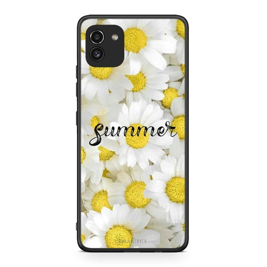 Samsung A03 Summer Daisies Θήκη από τη Smartfits με σχέδιο στο πίσω μέρος και μαύρο περίβλημα | Smartphone case with colorful back and black bezels by Smartfits