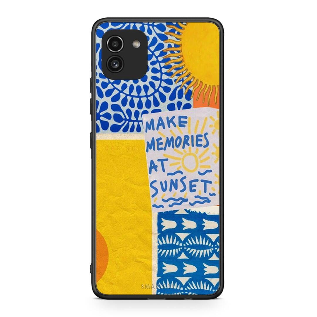 Samsung A03 Sunset Memories Θήκη από τη Smartfits με σχέδιο στο πίσω μέρος και μαύρο περίβλημα | Smartphone case with colorful back and black bezels by Smartfits