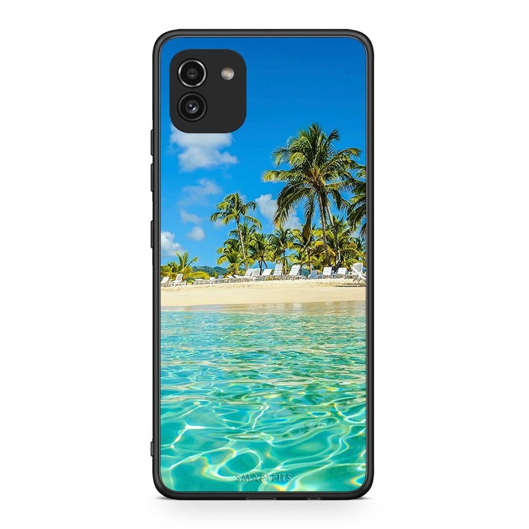 Samsung A03 Tropical Vibes Θήκη από τη Smartfits με σχέδιο στο πίσω μέρος και μαύρο περίβλημα | Smartphone case with colorful back and black bezels by Smartfits