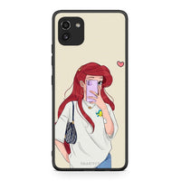 Thumbnail for Samsung A03 Walking Mermaid Θήκη από τη Smartfits με σχέδιο στο πίσω μέρος και μαύρο περίβλημα | Smartphone case with colorful back and black bezels by Smartfits