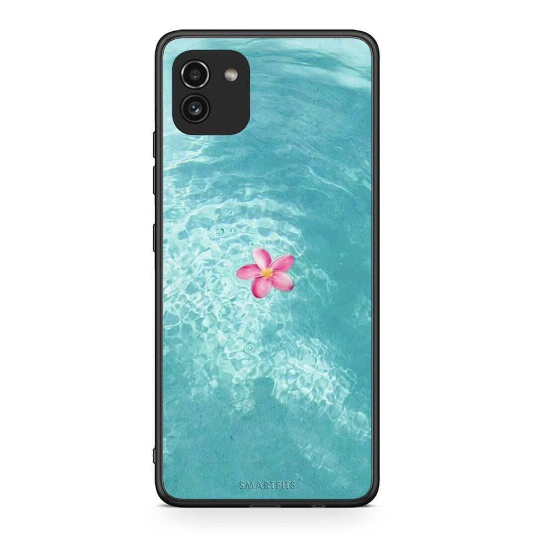 Samsung A03 Water Flower Θήκη από τη Smartfits με σχέδιο στο πίσω μέρος και μαύρο περίβλημα | Smartphone case with colorful back and black bezels by Smartfits