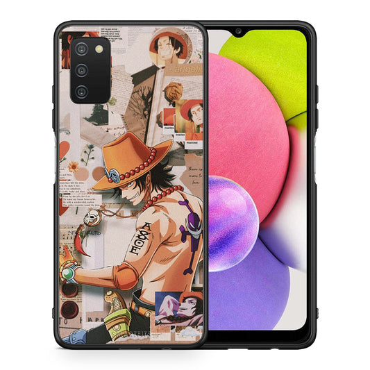 Θήκη Samsung A03s Anime Collage από τη Smartfits με σχέδιο στο πίσω μέρος και μαύρο περίβλημα | Samsung A03s Anime Collage case with colorful back and black bezels