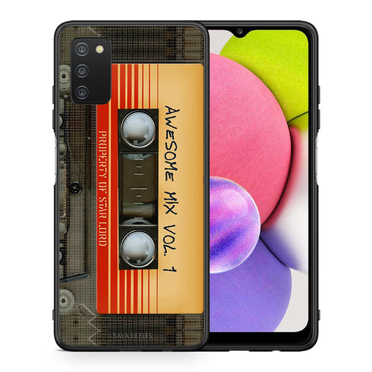 Θήκη Samsung A03s Awesome Mix από τη Smartfits με σχέδιο στο πίσω μέρος και μαύρο περίβλημα | Samsung A03s Awesome Mix case with colorful back and black bezels