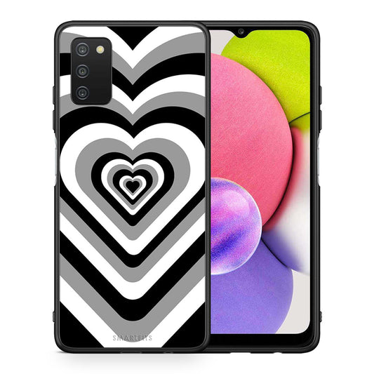 Θήκη Samsung A03s Black Hearts από τη Smartfits με σχέδιο στο πίσω μέρος και μαύρο περίβλημα | Samsung A03s Black Hearts case with colorful back and black bezels
