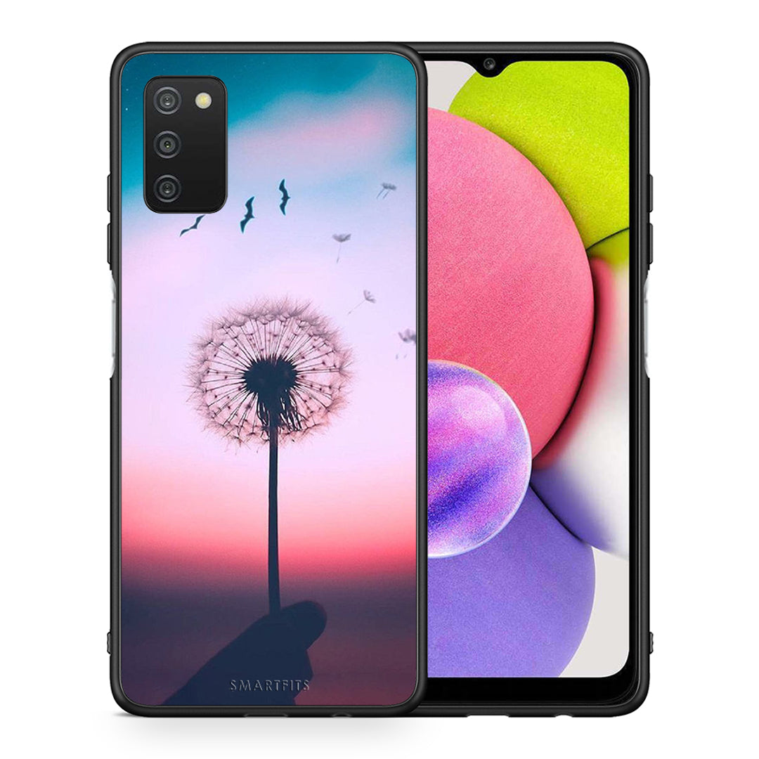 Θήκη Samsung A03s Wish Boho από τη Smartfits με σχέδιο στο πίσω μέρος και μαύρο περίβλημα | Samsung A03s Wish Boho case with colorful back and black bezels