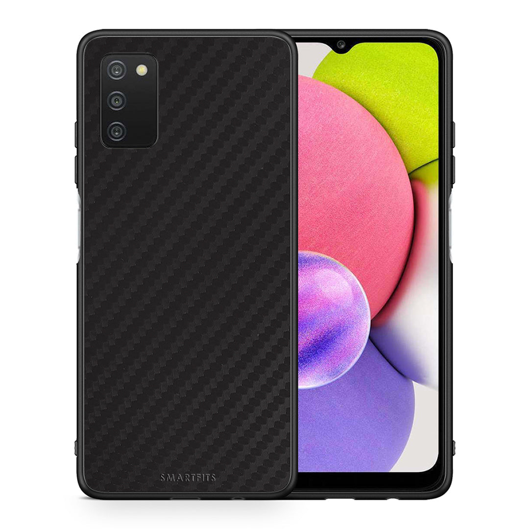 Θήκη Samsung A03s Carbon Black από τη Smartfits με σχέδιο στο πίσω μέρος και μαύρο περίβλημα | Samsung A03s Carbon Black case with colorful back and black bezels
