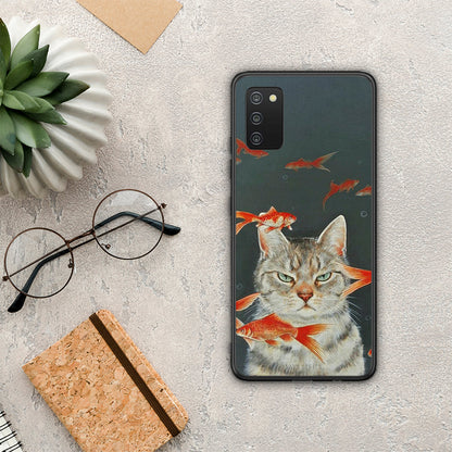 Cat Goldfish - Samsung Galaxy A03s θήκη