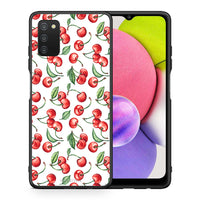 Thumbnail for Θήκη Samsung A03s Cherry Summer από τη Smartfits με σχέδιο στο πίσω μέρος και μαύρο περίβλημα | Samsung A03s Cherry Summer case with colorful back and black bezels