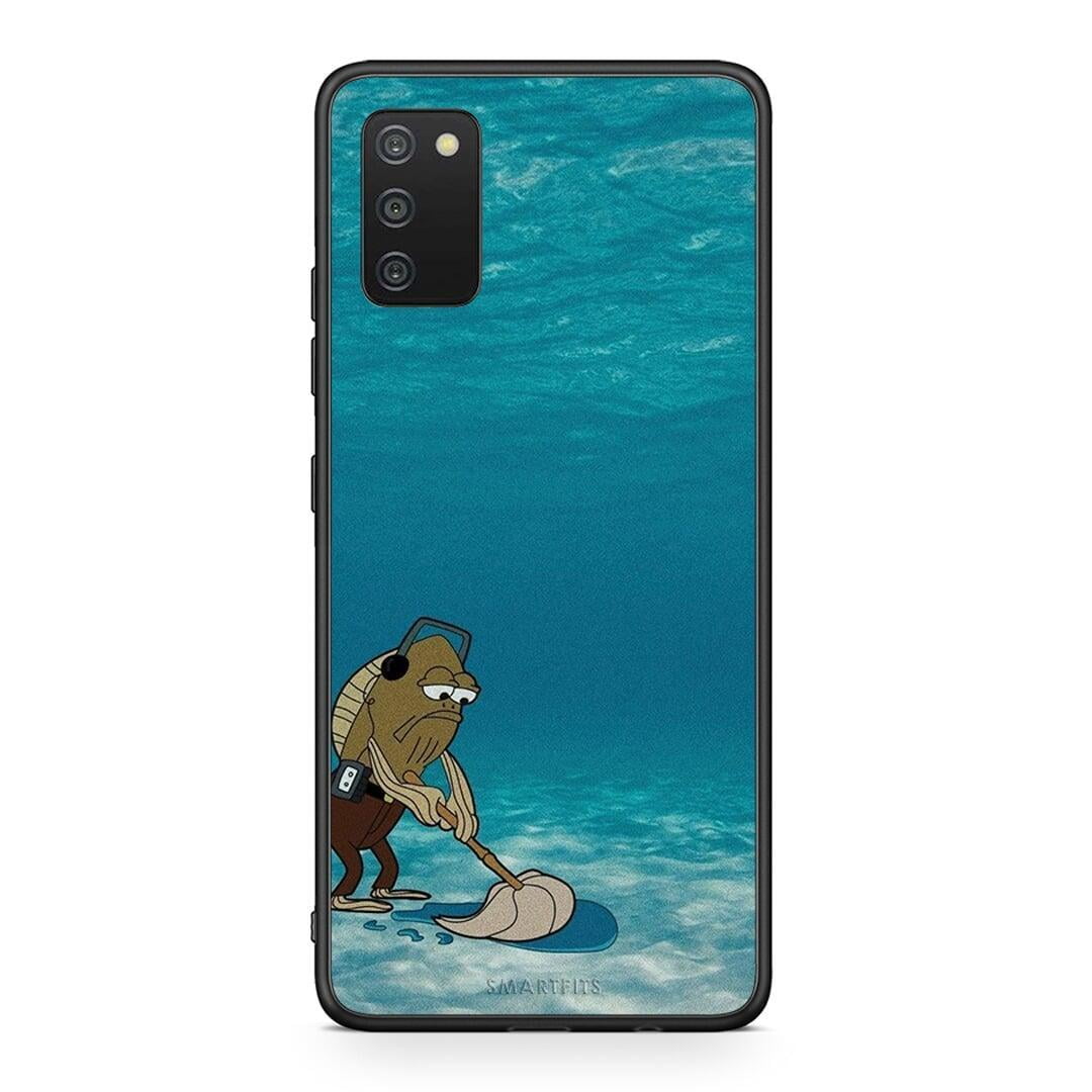 Samsung A03s Clean The Ocean Θήκη από τη Smartfits με σχέδιο στο πίσω μέρος και μαύρο περίβλημα | Smartphone case with colorful back and black bezels by Smartfits