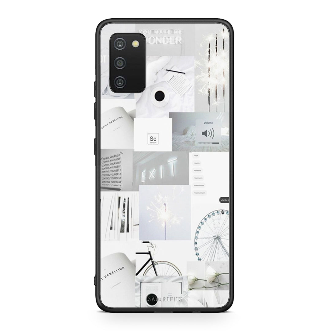 Samsung A03s Collage Make Me Wonder Θήκη Αγίου Βαλεντίνου από τη Smartfits με σχέδιο στο πίσω μέρος και μαύρο περίβλημα | Smartphone case with colorful back and black bezels by Smartfits