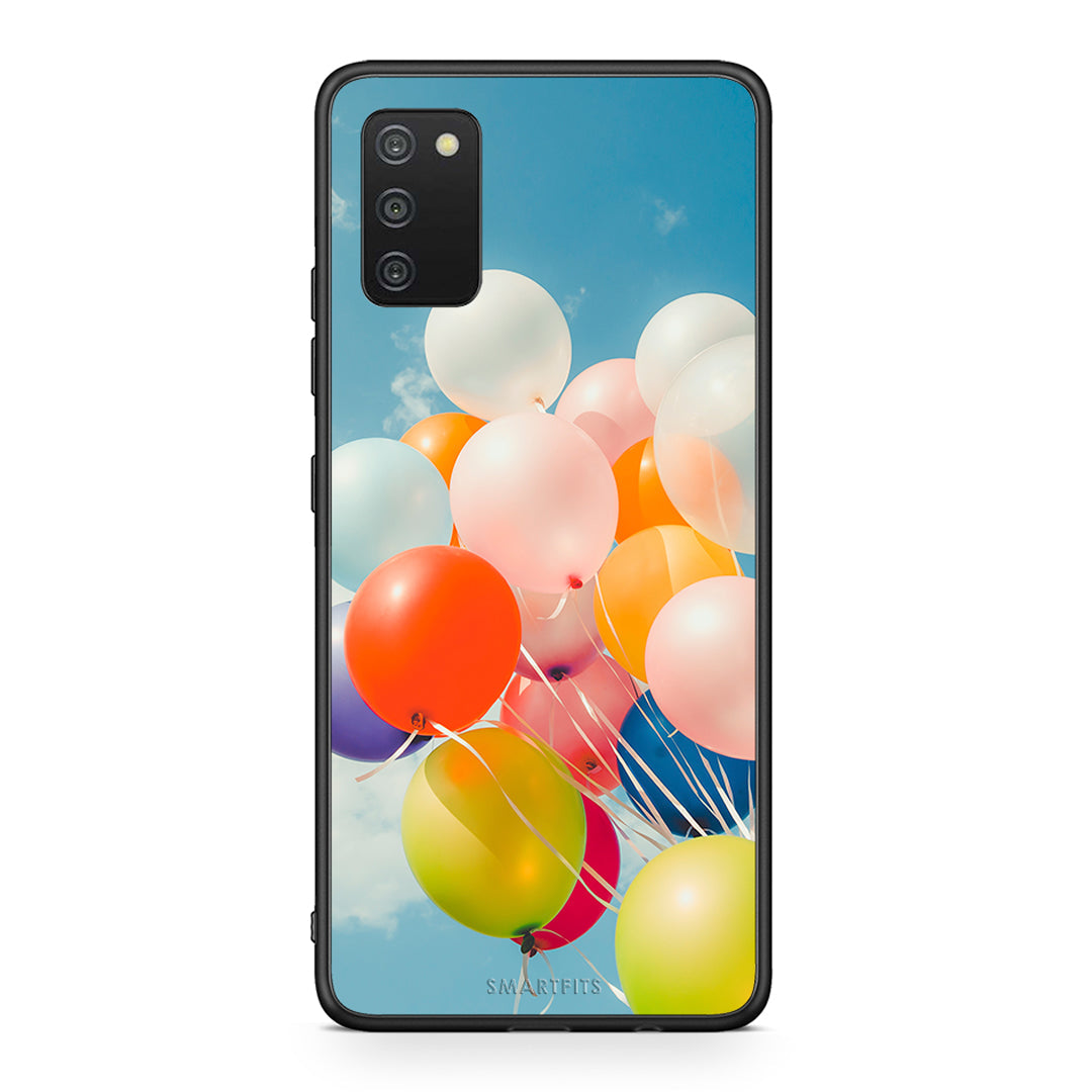 Samsung A03s Colorful Balloons θήκη από τη Smartfits με σχέδιο στο πίσω μέρος και μαύρο περίβλημα | Smartphone case with colorful back and black bezels by Smartfits