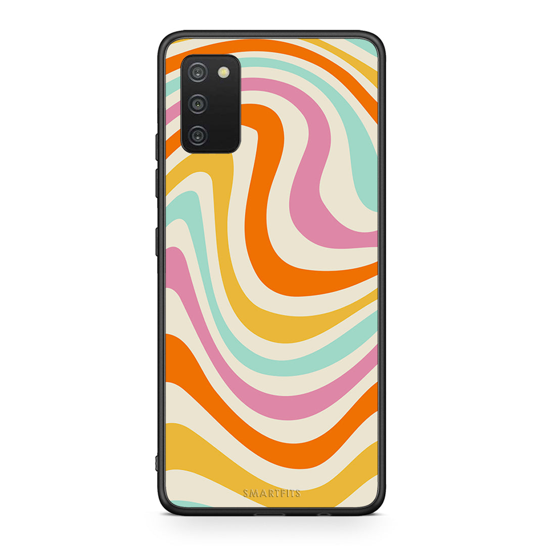 Samsung A03s Colourful Waves θήκη από τη Smartfits με σχέδιο στο πίσω μέρος και μαύρο περίβλημα | Smartphone case with colorful back and black bezels by Smartfits