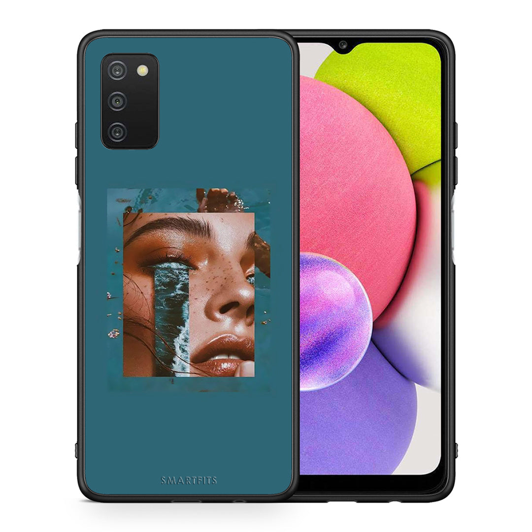Θήκη Samsung A03s Cry An Ocean από τη Smartfits με σχέδιο στο πίσω μέρος και μαύρο περίβλημα | Samsung A03s Cry An Ocean case with colorful back and black bezels
