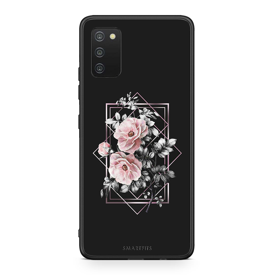 4 - Samsung A03s Frame Flower case, cover, bumper