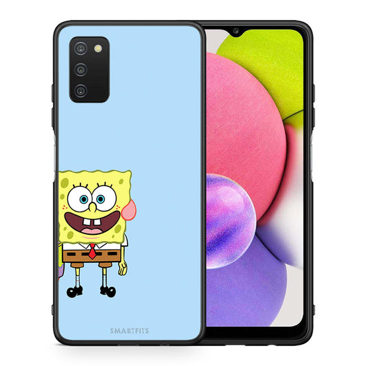 Θήκη Samsung A03s Friends Bob από τη Smartfits με σχέδιο στο πίσω μέρος και μαύρο περίβλημα | Samsung A03s Friends Bob case with colorful back and black bezels