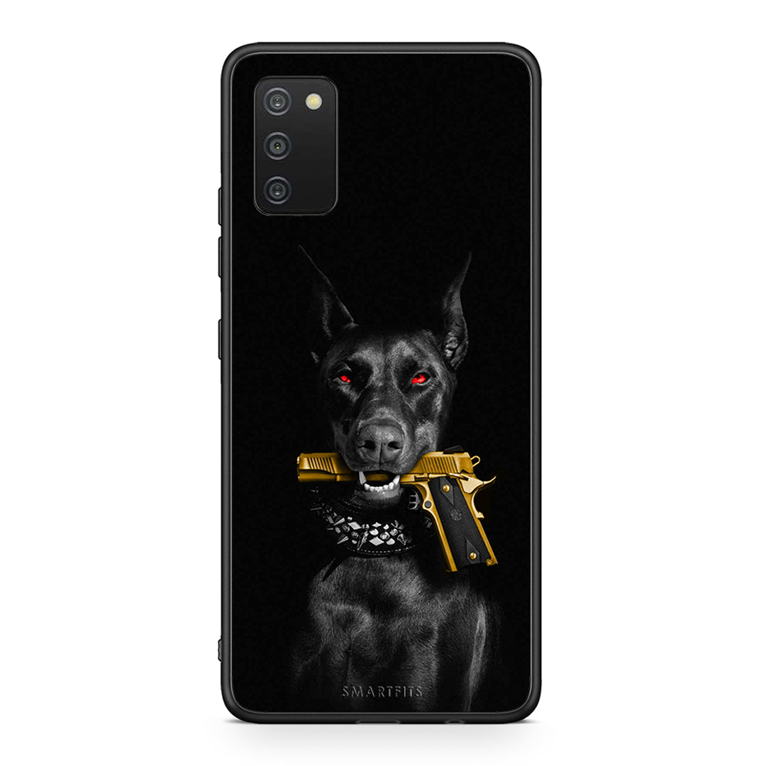 Samsung A03s Golden Gun Θήκη Αγίου Βαλεντίνου από τη Smartfits με σχέδιο στο πίσω μέρος και μαύρο περίβλημα | Smartphone case with colorful back and black bezels by Smartfits