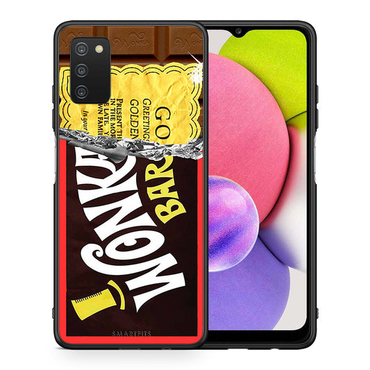 Θήκη Samsung A03s Golden Ticket από τη Smartfits με σχέδιο στο πίσω μέρος και μαύρο περίβλημα | Samsung A03s Golden Ticket case with colorful back and black bezels