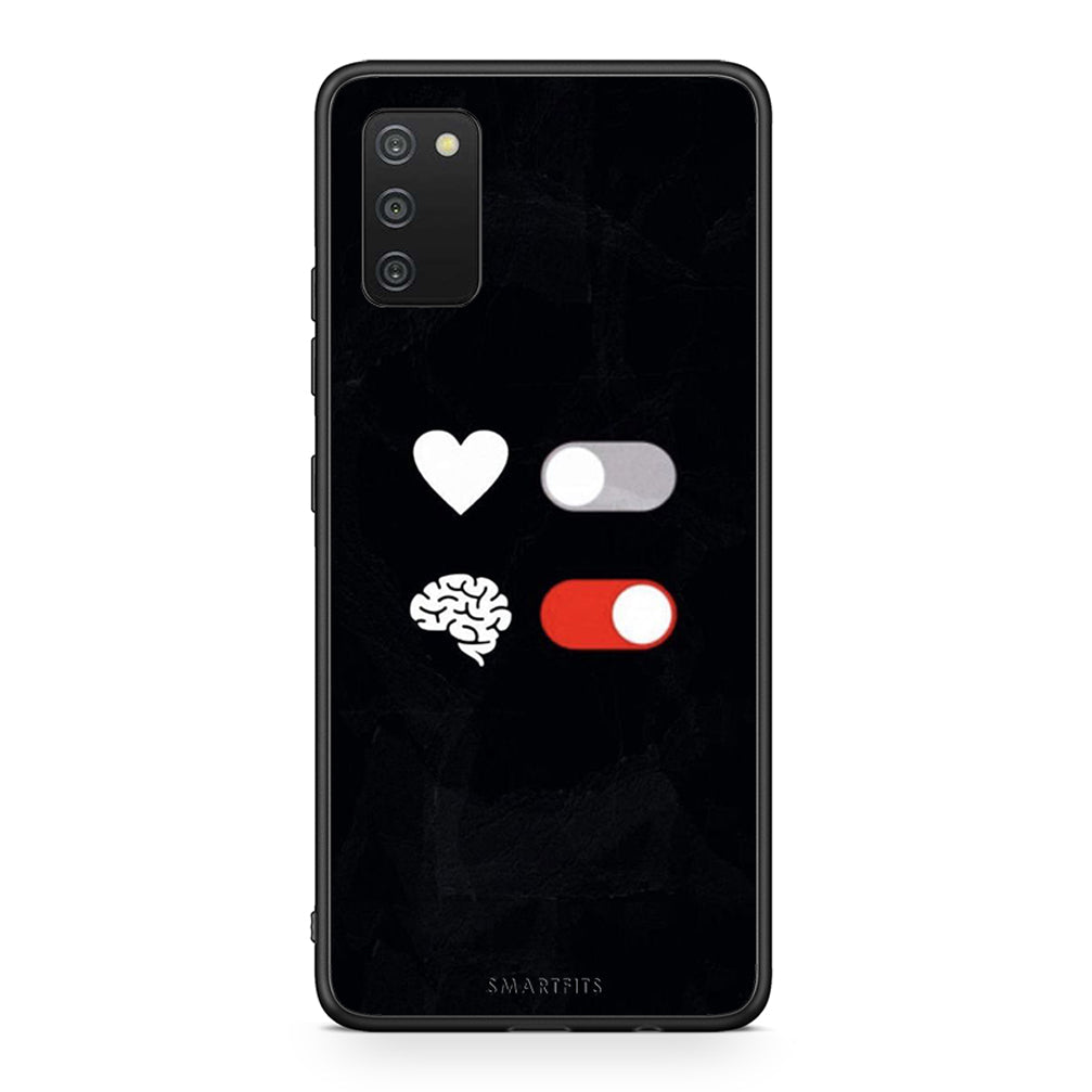 Samsung A03s Heart Vs Brain Θήκη Αγίου Βαλεντίνου από τη Smartfits με σχέδιο στο πίσω μέρος και μαύρο περίβλημα | Smartphone case with colorful back and black bezels by Smartfits