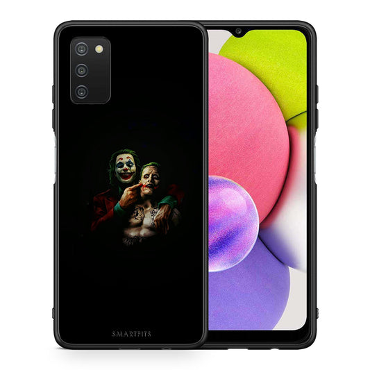 Θήκη Samsung A03s Clown Hero από τη Smartfits με σχέδιο στο πίσω μέρος και μαύρο περίβλημα | Samsung A03s Clown Hero case with colorful back and black bezels