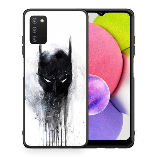 Θήκη Samsung A03s Paint Bat Hero από τη Smartfits με σχέδιο στο πίσω μέρος και μαύρο περίβλημα | Samsung A03s Paint Bat Hero case with colorful back and black bezels