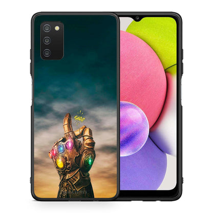 Θήκη Samsung A03s Infinity Snap από τη Smartfits με σχέδιο στο πίσω μέρος και μαύρο περίβλημα | Samsung A03s Infinity Snap case with colorful back and black bezels