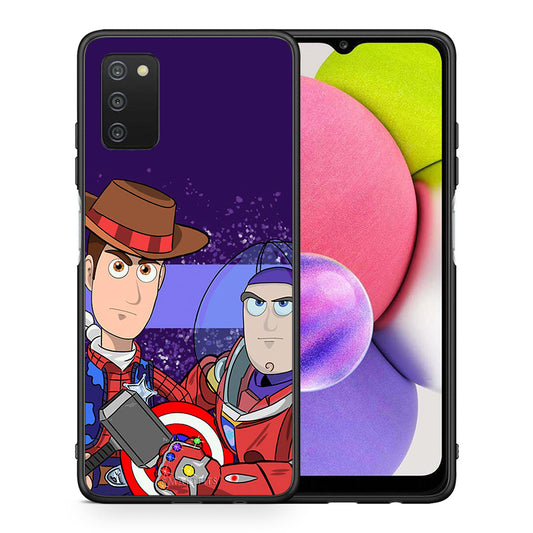 Θήκη Samsung A03s Infinity Story από τη Smartfits με σχέδιο στο πίσω μέρος και μαύρο περίβλημα | Samsung A03s Infinity Story case with colorful back and black bezels