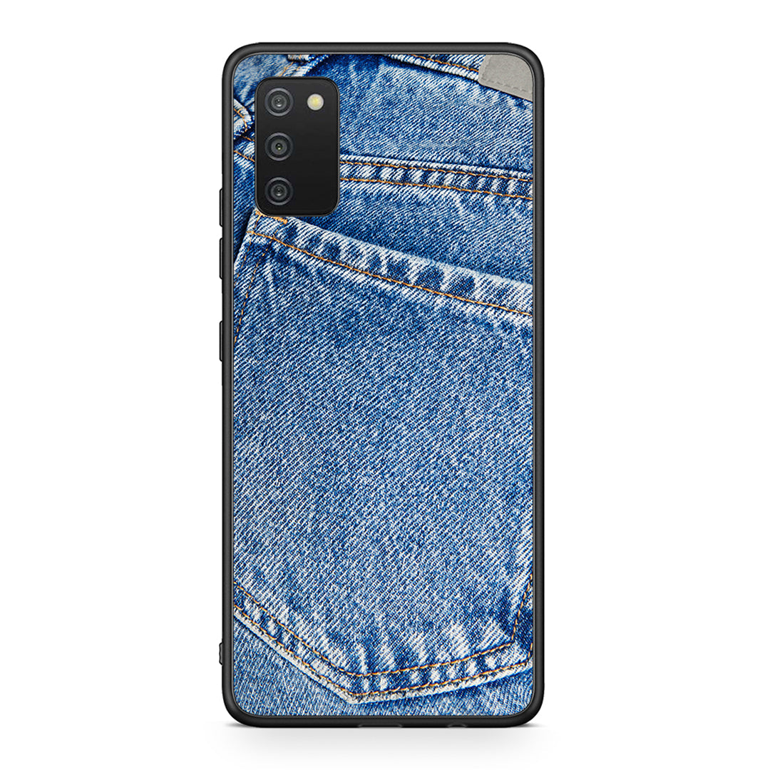 Samsung A03s Jeans Pocket θήκη από τη Smartfits με σχέδιο στο πίσω μέρος και μαύρο περίβλημα | Smartphone case with colorful back and black bezels by Smartfits