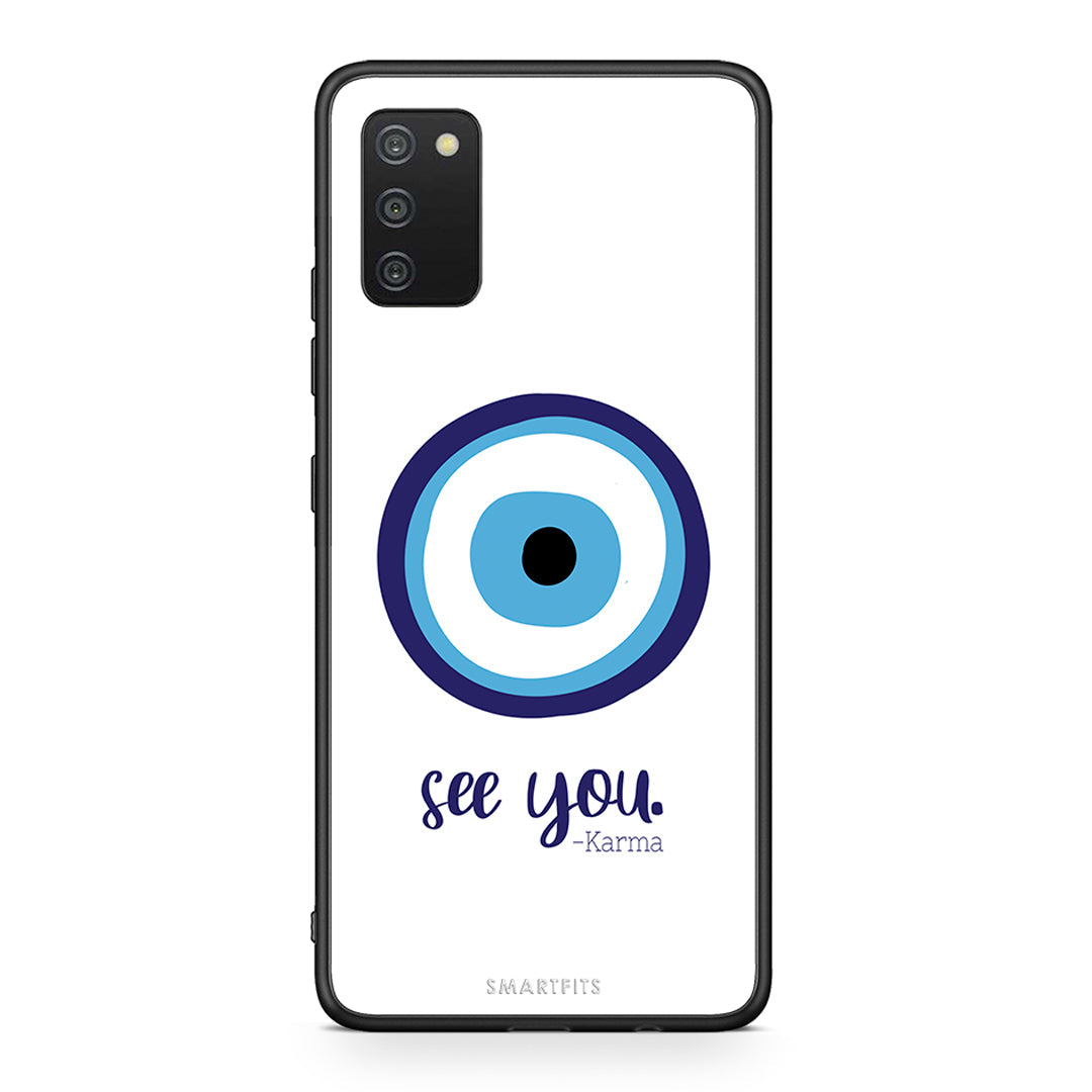Samsung A03s Karma Says θήκη από τη Smartfits με σχέδιο στο πίσω μέρος και μαύρο περίβλημα | Smartphone case with colorful back and black bezels by Smartfits