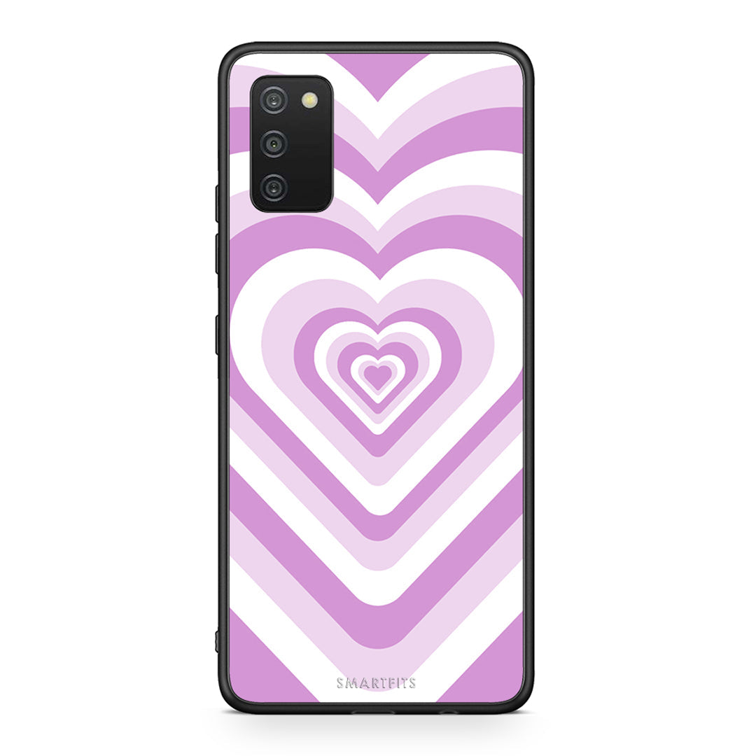 Samsung A03s Lilac Hearts θήκη από τη Smartfits με σχέδιο στο πίσω μέρος και μαύρο περίβλημα | Smartphone case with colorful back and black bezels by Smartfits