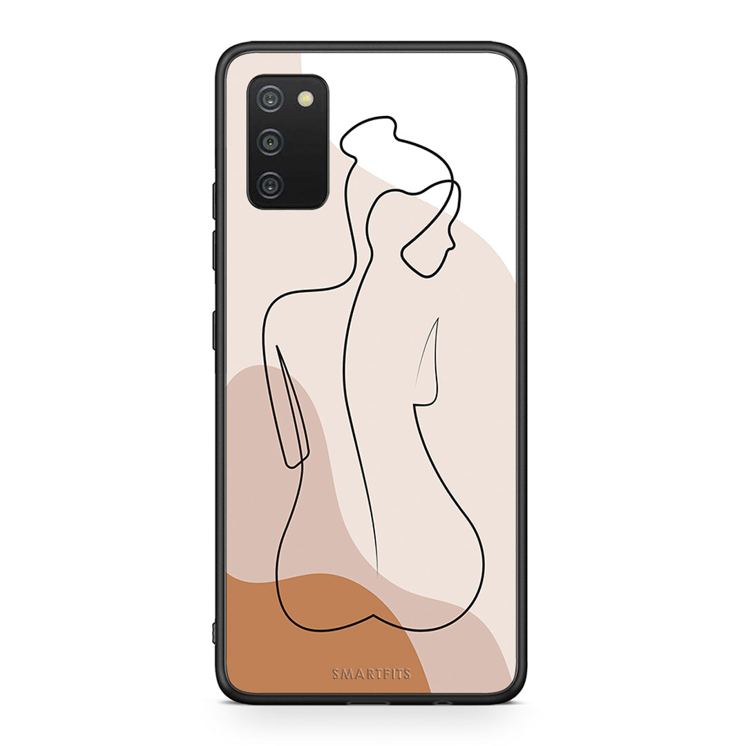 Samsung A03s LineArt Woman θήκη από τη Smartfits με σχέδιο στο πίσω μέρος και μαύρο περίβλημα | Smartphone case with colorful back and black bezels by Smartfits
