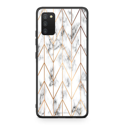 44 - Samsung A03s Gold Geometric Marble case, cover, bumper