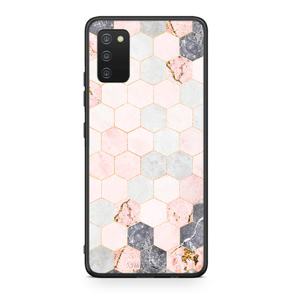 4 - Samsung A03s Hexagon Pink Marble case, cover, bumper