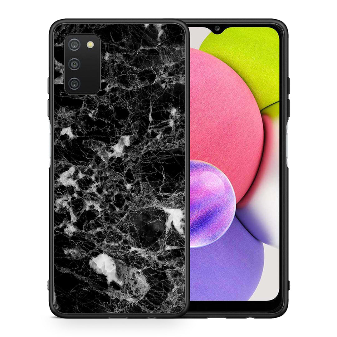 Θήκη Samsung A03s Male Marble από τη Smartfits με σχέδιο στο πίσω μέρος και μαύρο περίβλημα | Samsung A03s Male Marble case with colorful back and black bezels