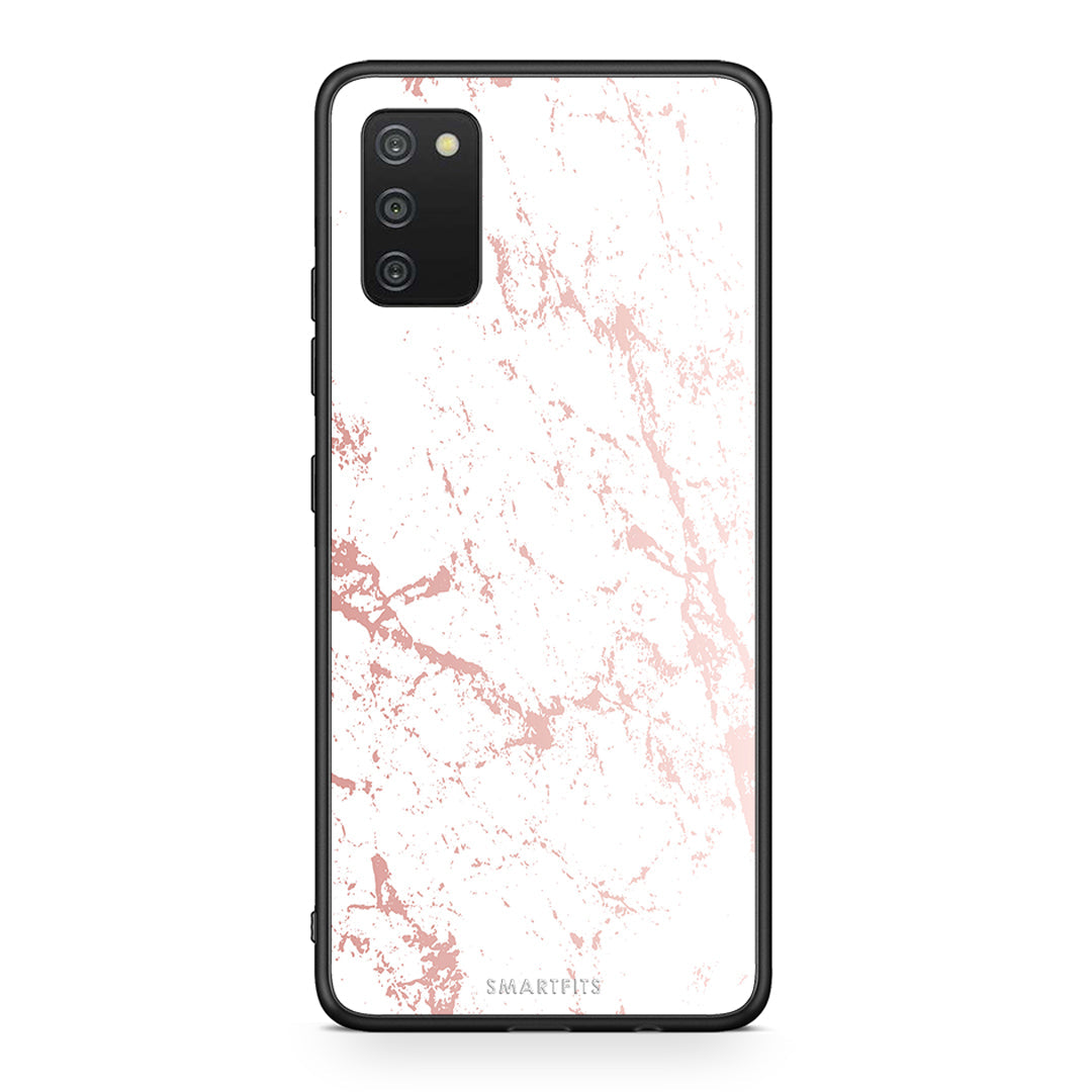 116 - Samsung A03s Pink Splash Marble case, cover, bumper